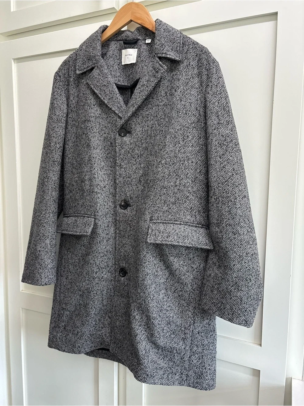 Billy Reid Lancaster Coat men’s small  gray black wool blend made in Italy